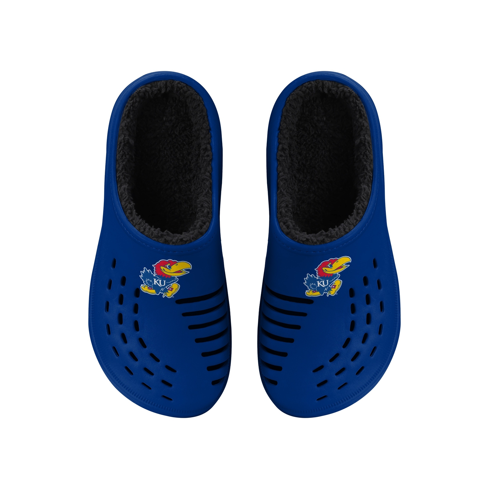 Мужские сабо с крупным логотипом FOCO NCAA Kansas Jayhawks на подкладке из шерпа