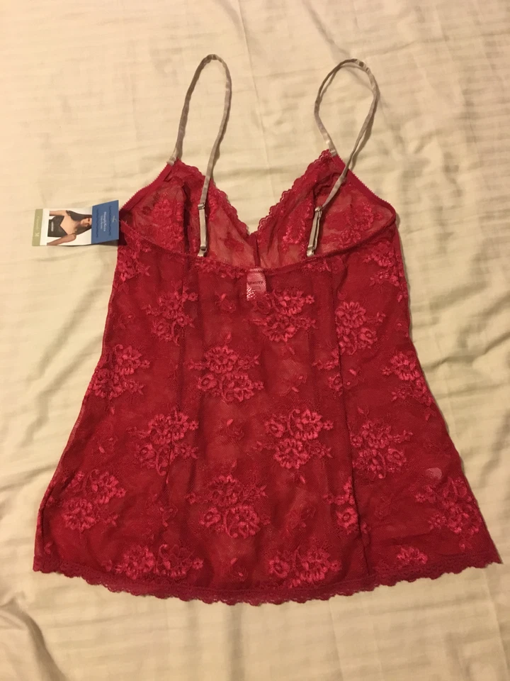 Camisola Vera Wang Platinum Collection: Ajustable Correas en contraste: carmesí, M Foto 4 de 4