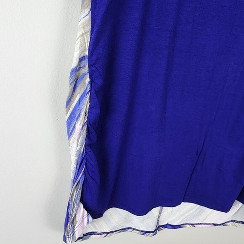 Liz Lange Maternity sleeveless tunic size XL blue gray stripes - Picture 3 of 8