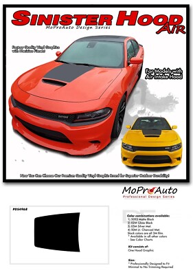 Hood Stripe Decal For 2015-2023 Dodge Charger - Fits RT, SRT, SXT, Hellcat, 3M - View #3