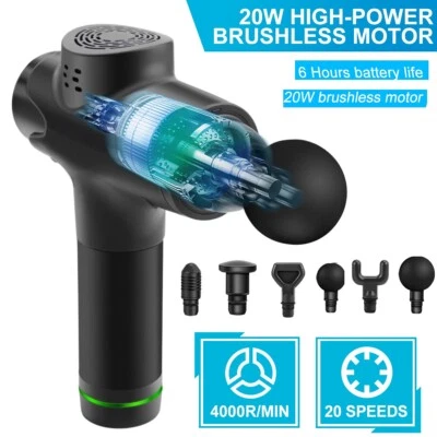 CREABEST 6 Testine Massaggio + Pistola Massaggiante Elettrica Percussion Muscle Masage Gun