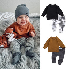 Infant Baby Boys Tracksuit Tops Pants Trouser Set Kids Clothes Pullover Outfits