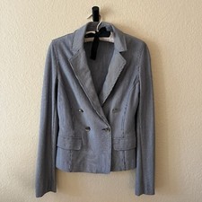 Max&co Jacket Blazer Blue And White Striped Size M Maxmara Nwot