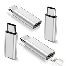 Lightning to USB C Adapter for 4 Pack All Silver