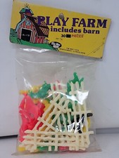 Vintage Tim Mee Plastic Farm Yard Play Set 30 Pieces, Made in USA