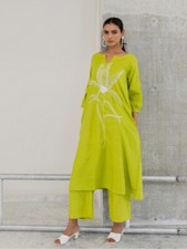 Indian Designer Co-Ord Set Women Wear Stitch Kurta Pant Set 2 Piece Combo Suits