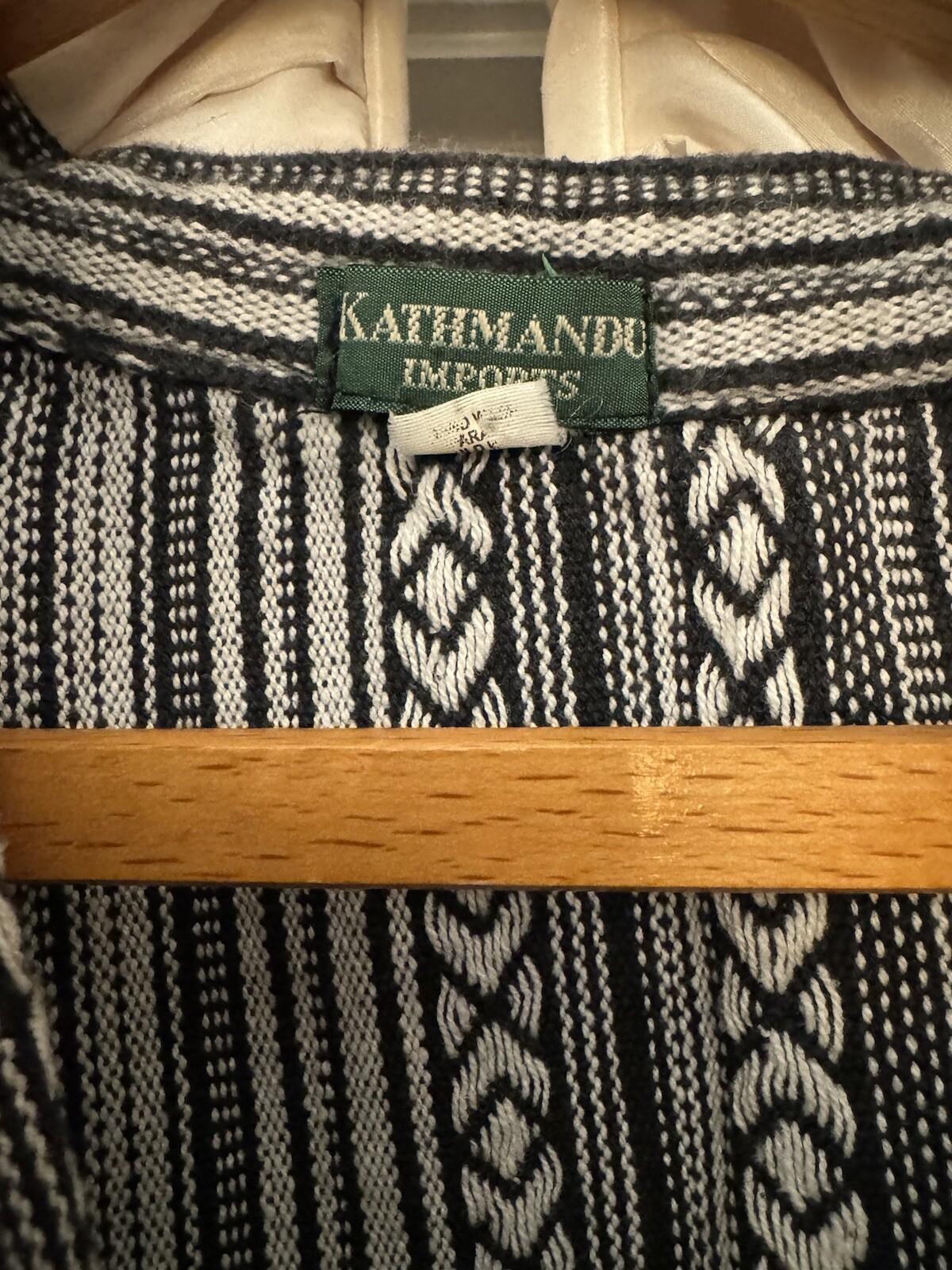 Kathmandu Imports Shirt Pullover Striped Mandarin Collar Hippie Size M