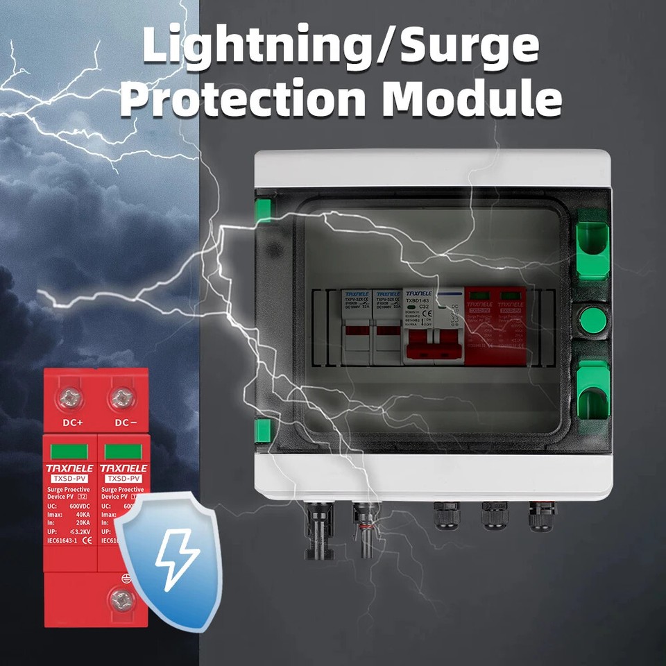 Solar PV DC Combiner Box Surge Protection DC 600V MCB IP65 Fuse 1 Input