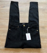 NWT Good American Good Legs Faux Suede Pants 145 Black Size 6/28