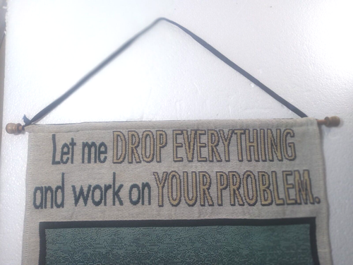 Vintage Dilbert Wall Hanging Featuring Dogbert Let Me Drop Everything And Work.. - Picture 5 of 11