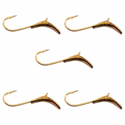 Kenders Tungsten Metallic Gold Rocker Fishing Jigs (5 PACK
