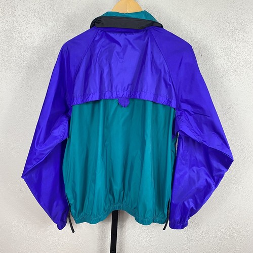 Vintage Columbia Windbreaker Rain Jacket Purple Teal Black w/ Hood Men's L - Picture 7 of 7