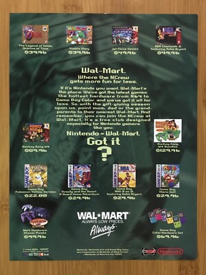 1999 WALMART N64 Nintendo 64 Console & Games Print Ad/Poster