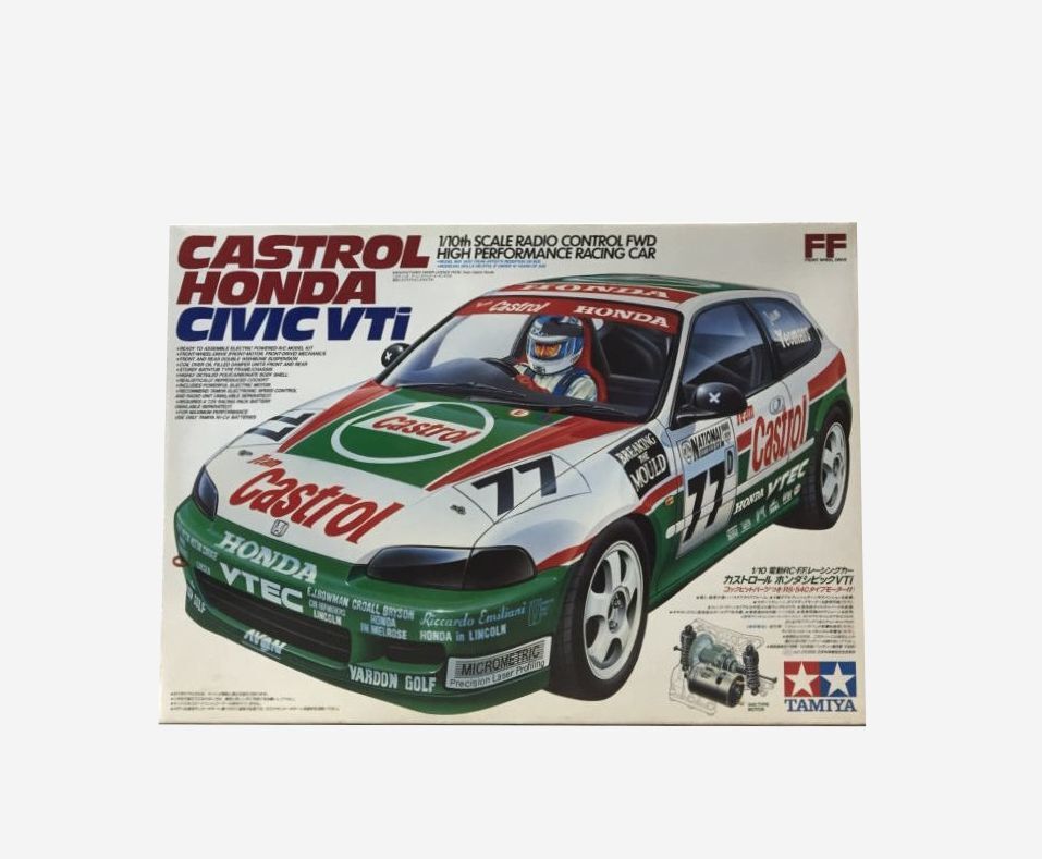 TAMIYA 1/10 RC FWD CASTROL HONDA CIVIC VTi Racing Car Model Kit