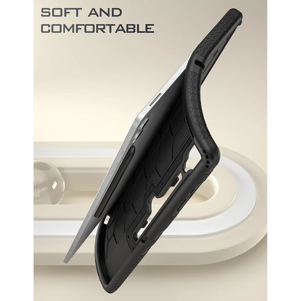 For Samsung Galaxy Tab S10 Ultra Tab S9 Ultra Case Poetic Silicone Cover Black - Image 4 of 4