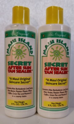 New 2 Pack Maui Island Secret After Sun Tan Sealer 8oz/236ml Lotion