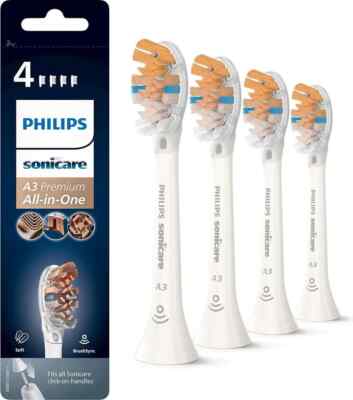 Philips Sonicare A3 All-in-One Ersatzbürsten | 4er Pack in Weiß