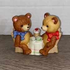 Vintage 1983 Wallace Berrie & Co. Party Bears Ceramic Collectibles Tea Party