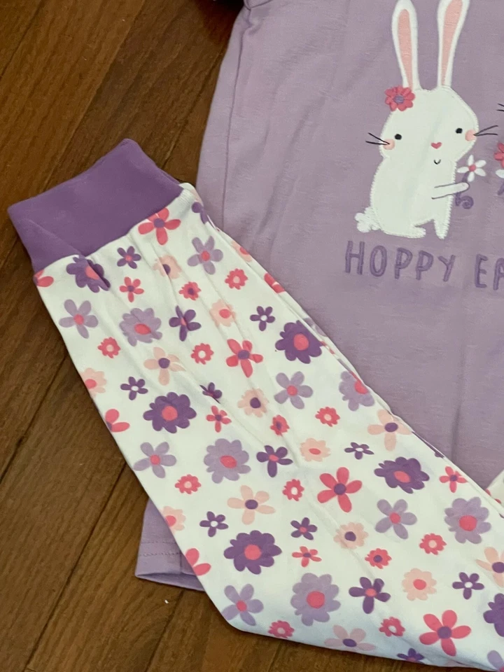 Nuevo Pijama Gymboree Niñas Lavanda Púrpura Lúpulo Conejitos de Pascua Gimmies Talla 8 Foto 4 de 4