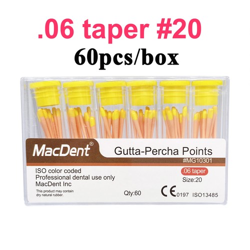 Puntos de gutta percha endodoncia conducto radicular dental 60/120 piezas .02/.04/.06 cono - Imagen 12 de 29