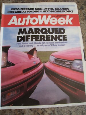 AUTOWEEK MAGAZINE AUG 1988 ENZO FERRARI MAN MYTH INDYCARS POCONO EXOTICS