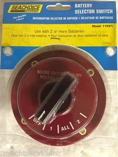 BATTERY SWITCH DUAL BATTERIES 11591 SEACHOICE MARINE BOAT MAIN 12v CLASSIC STYLE