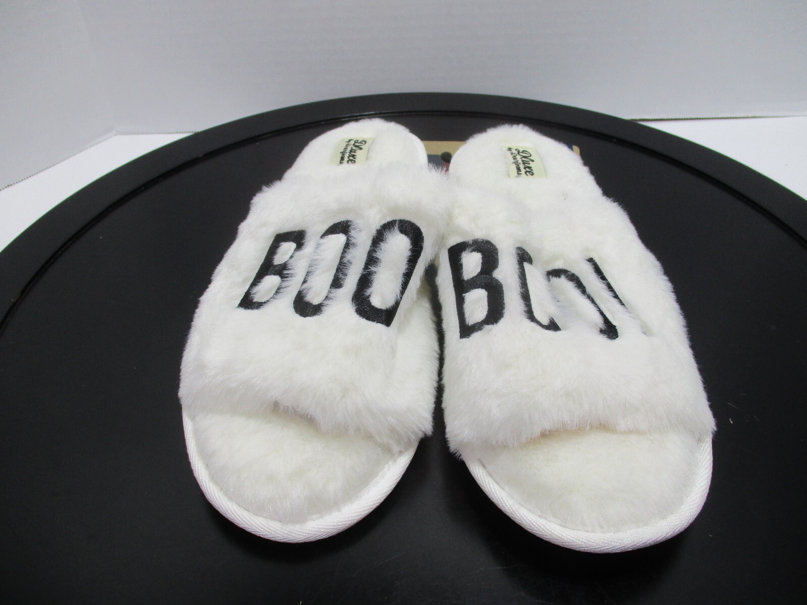 Halloween Dearfoam Womens Slippers Large 910 White Boo Ghost Slip On