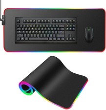 Large RGB Gaming Mouse Pad Stitched Edges Extended LED Soft 13 Modes Waterproof