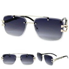CLASSIC Elegant Vintage Retro Hip Hop Style SUN GLASSES Silver  Faux Wood Frame