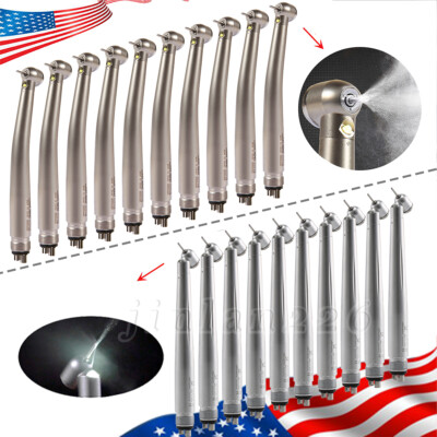 1-10 Dental Fiber Optic LED E-generator 45°Degree Surgical Turbine Handpiece kv