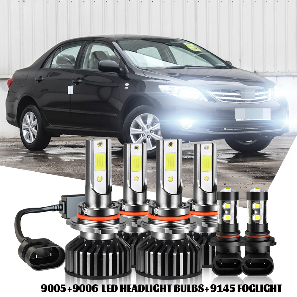 For Toyota Corolla Sedan 4-Door 1.8L 2005-2008 LED Headlight+Fog Light Bulbs Kit
