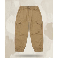 Wrangler Boys Khaki Cargo Pants Drawstring Elastic Waist Pockets Woven Pre-owned