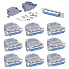 10Pcs DB25 Female Solder Connector 25 Pin RS232 Serial Terminals Adapter with...