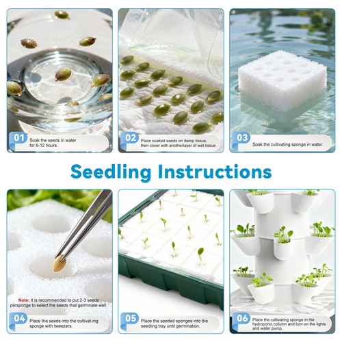Pump Hydroponic Growing System Tower with Grow Lights 6 Tiers 30 Pods Vertical - 第 7/11 張圖片