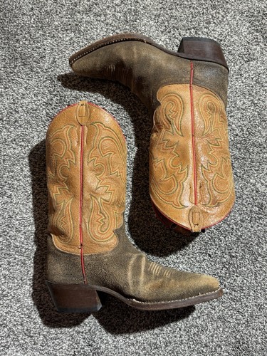 Justin Cowgirl Boots Women's Size 5.5 B L6301 Suede Pointed Snip Toe Western - Picture 5 of 19