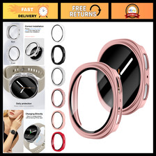 6-Pack Tempered Glass Screen Protector  Hard PC Case for Galaxy Watch 8 40mm -