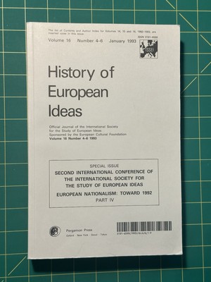 History of European Ideas Vol 16 No 4-6 January 1993