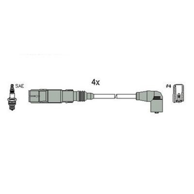 HUCO Ignition Spark Plug Wire KIT Fits VW Bora New Beetle Touran 2.0L 1998-