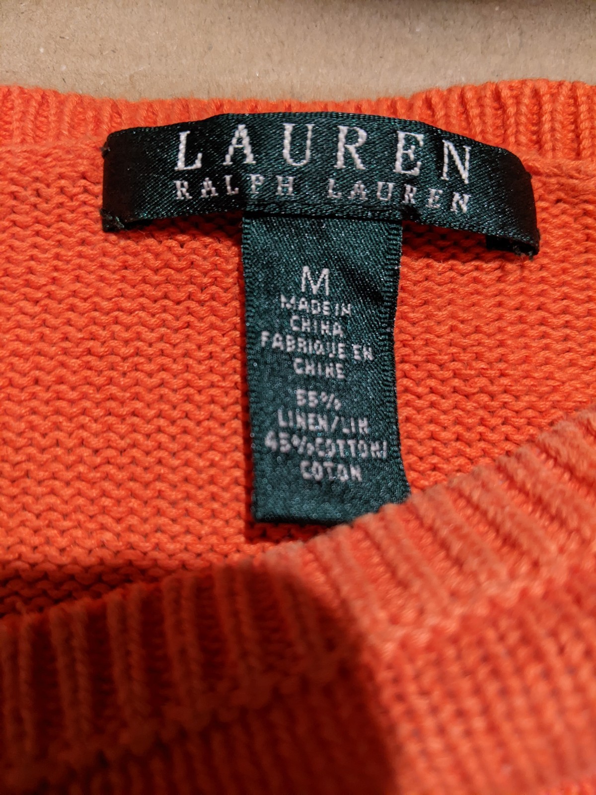 Ralph Lauren Floral Flower Pattern Lightweight Cotton Linen Jumper Orange MEDIUM image 8