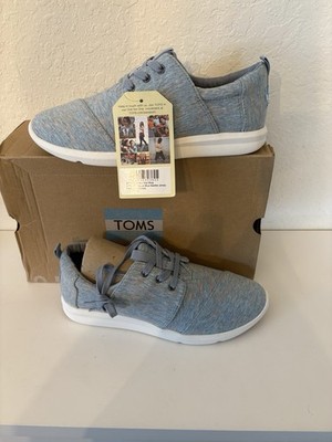 NIB Toms Woman's SZ 7.5 Del Rey Heather Jersey Sneakers In Alaskan