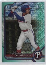 2022 Bowman Chrome Prospects Mega Box Aqua Mojo Refractor Yhoswar Garcia 0nr3