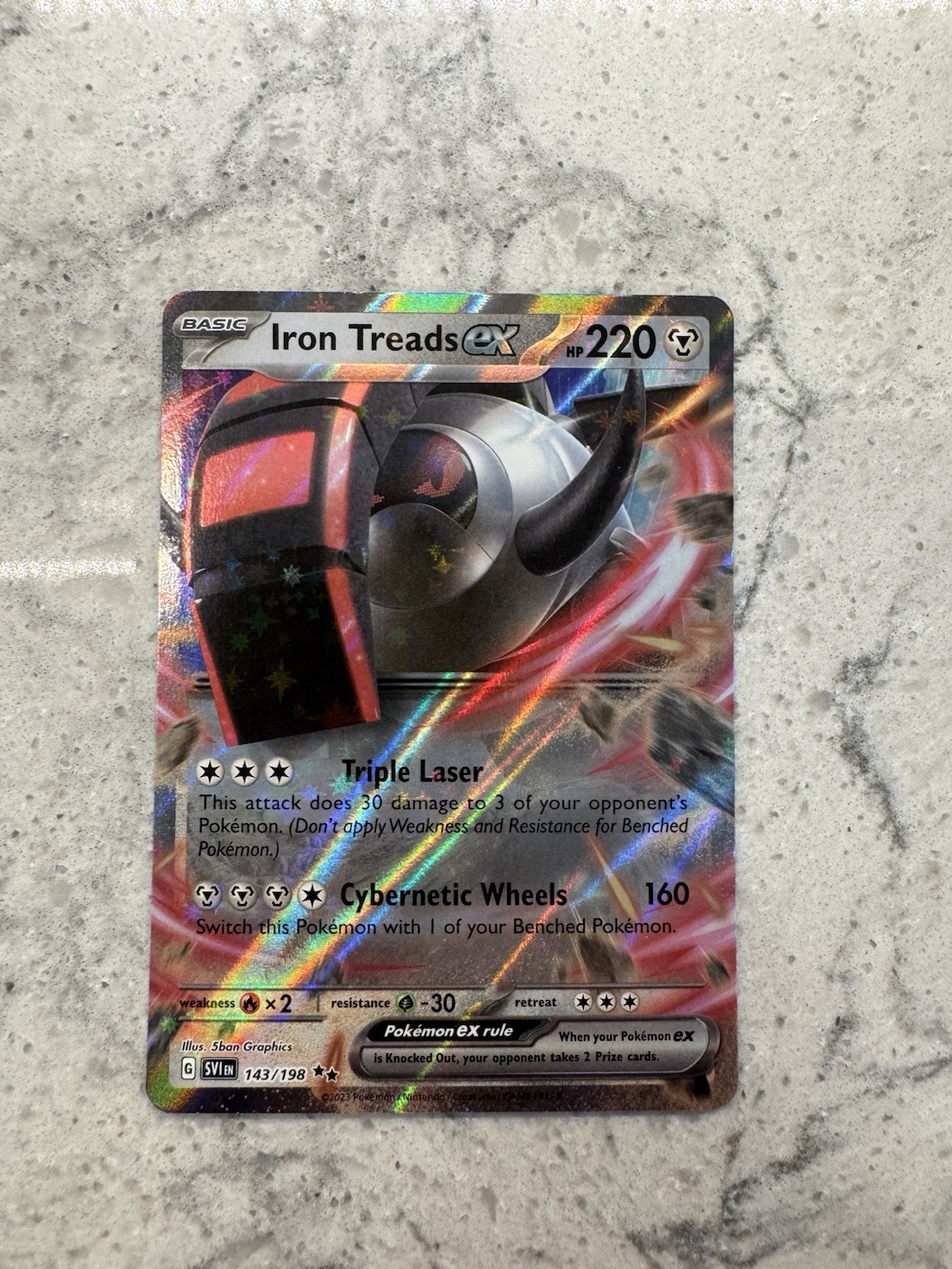 Iron Treads Ex - 143/198 - Pokemon Scarlet & Violet Base Ultra Rare Card NM