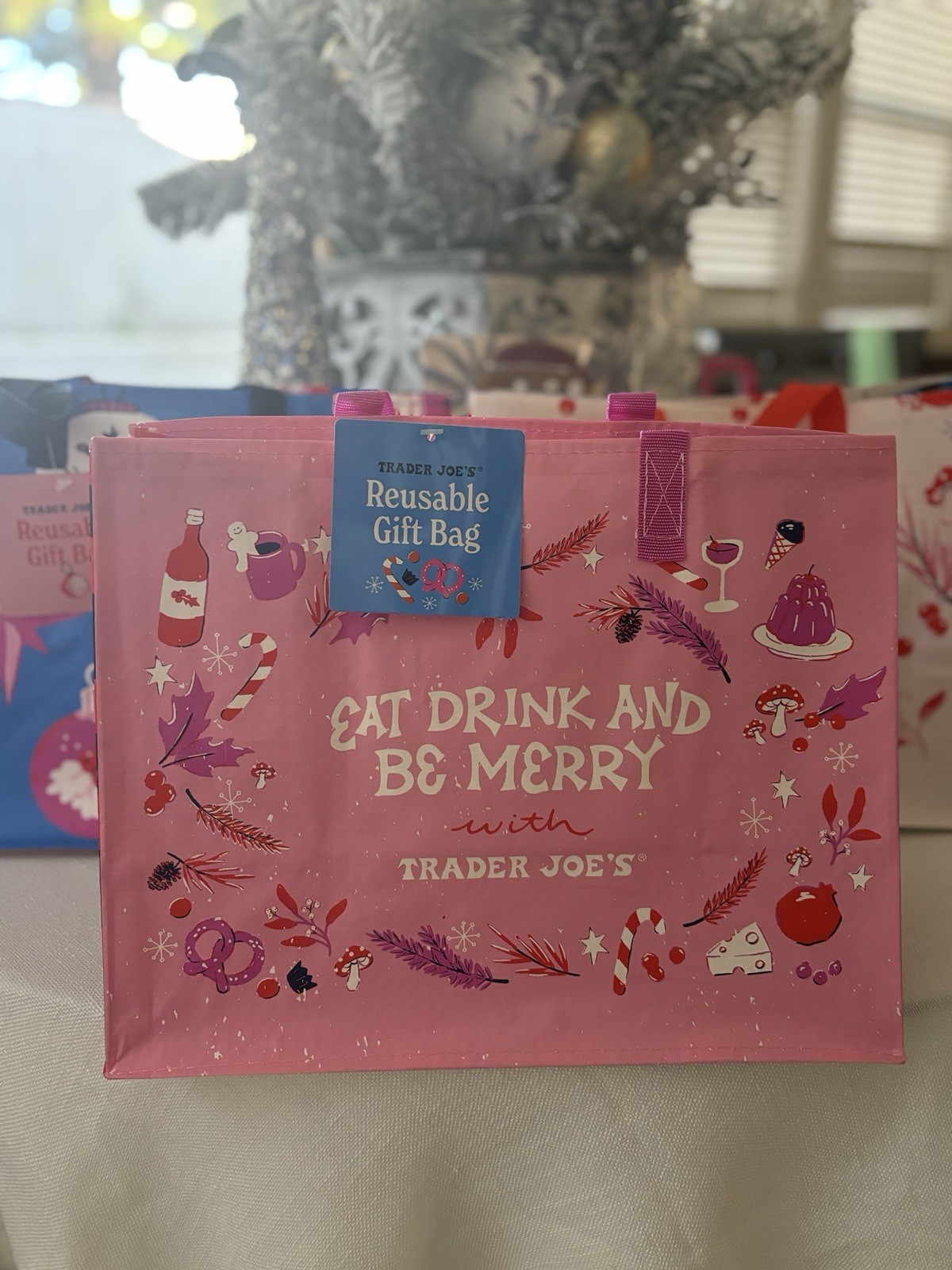 Trader Joes’s Limited Release Holiday Reusable Shopping Tote Bag 3 Set  2025