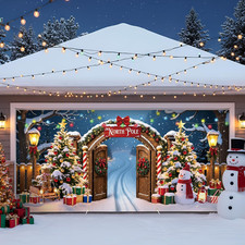 Christmas Door Banner Decoration 13 X 6 Ft Magnetic Garage Door Covers Large Chr