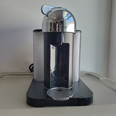 Club Nespresso Vertuo Line Type GCA1 Pod Chrome Espresso Machine Coffee - READ