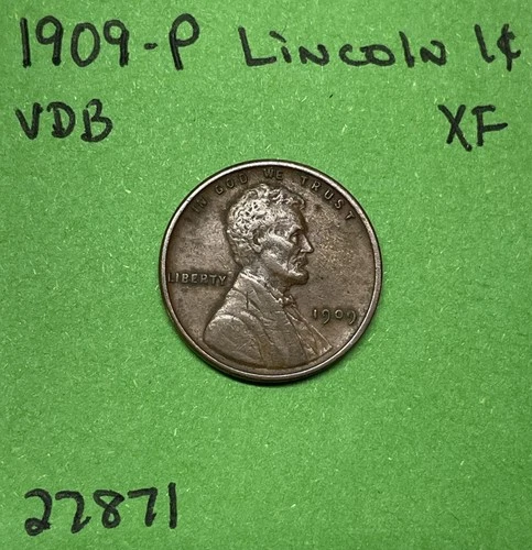 1909-P VDB Lincoln Wheat Cent 1c Xf Extra Fine