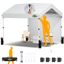 Faltpavillon 3x3 Wasserdicht Stabil Anti-UV Carport Partyzelt mit 1 Seitenwand