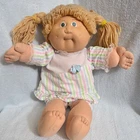 Cabbage Patch Kids 14in Soft Body Doll Blonde Curly Hair Green Eyes Signed