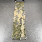 Tiger Mist Maxi Dress Womens S Strapless Floral Bodycon Ruffle Slit Party Theo