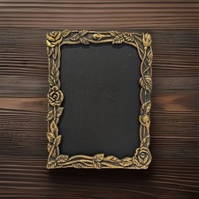Vintage Gold Metal Roses 5x7  Picture Frame Freestanding The Weston Gallery